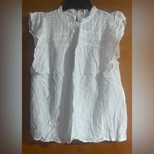 LOFT White Textured Blouse